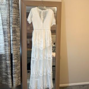 White lacy romper